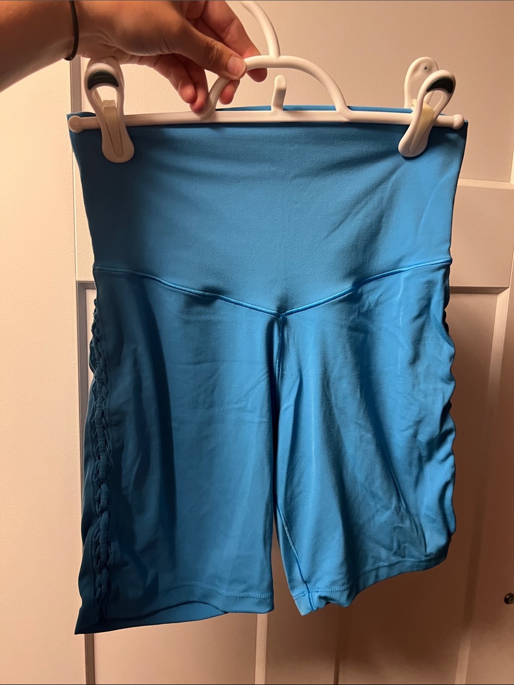 Aerie blue biker shorts with side cut outs